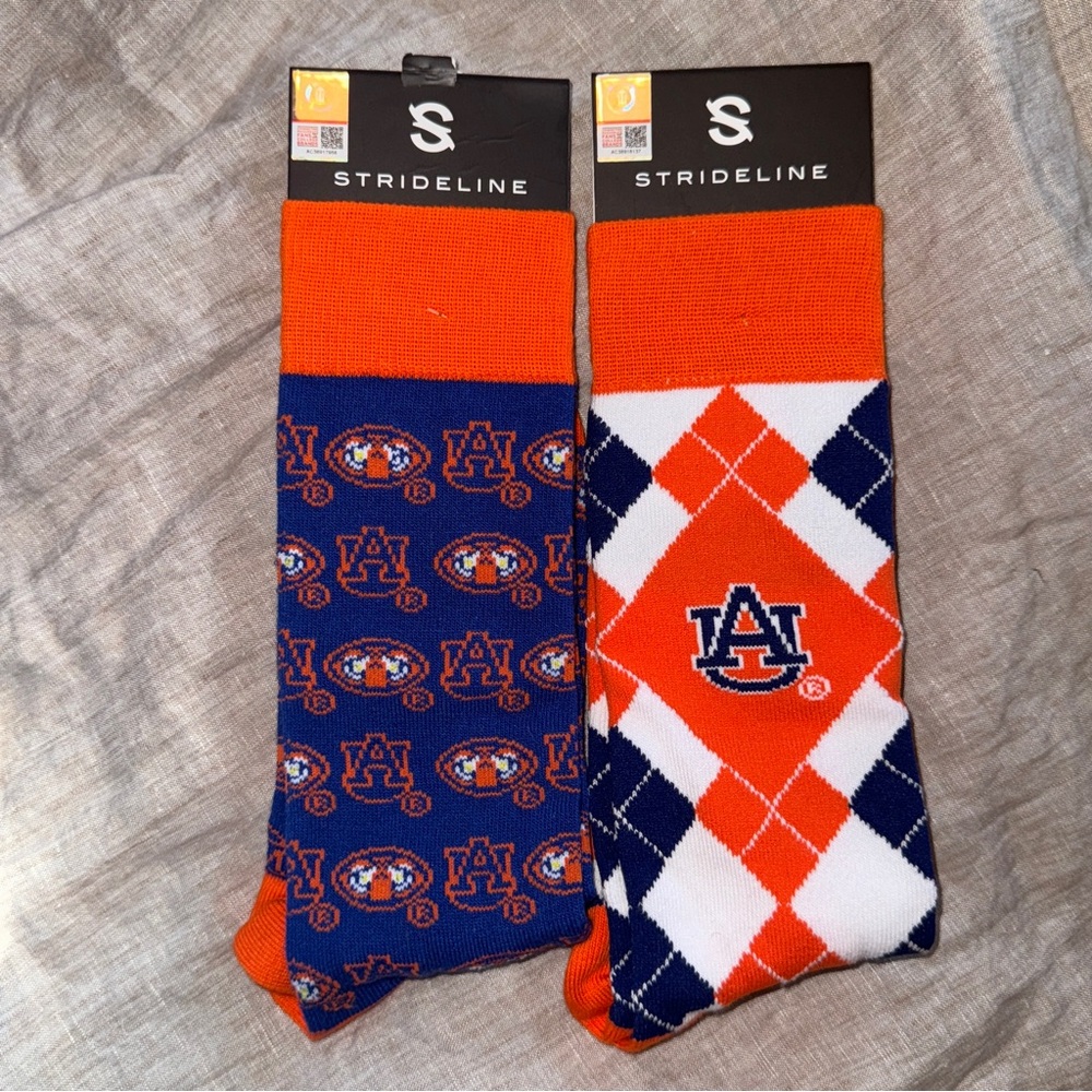 NWT Strideline Auburn University Business Knit Crew Socks, set of 2